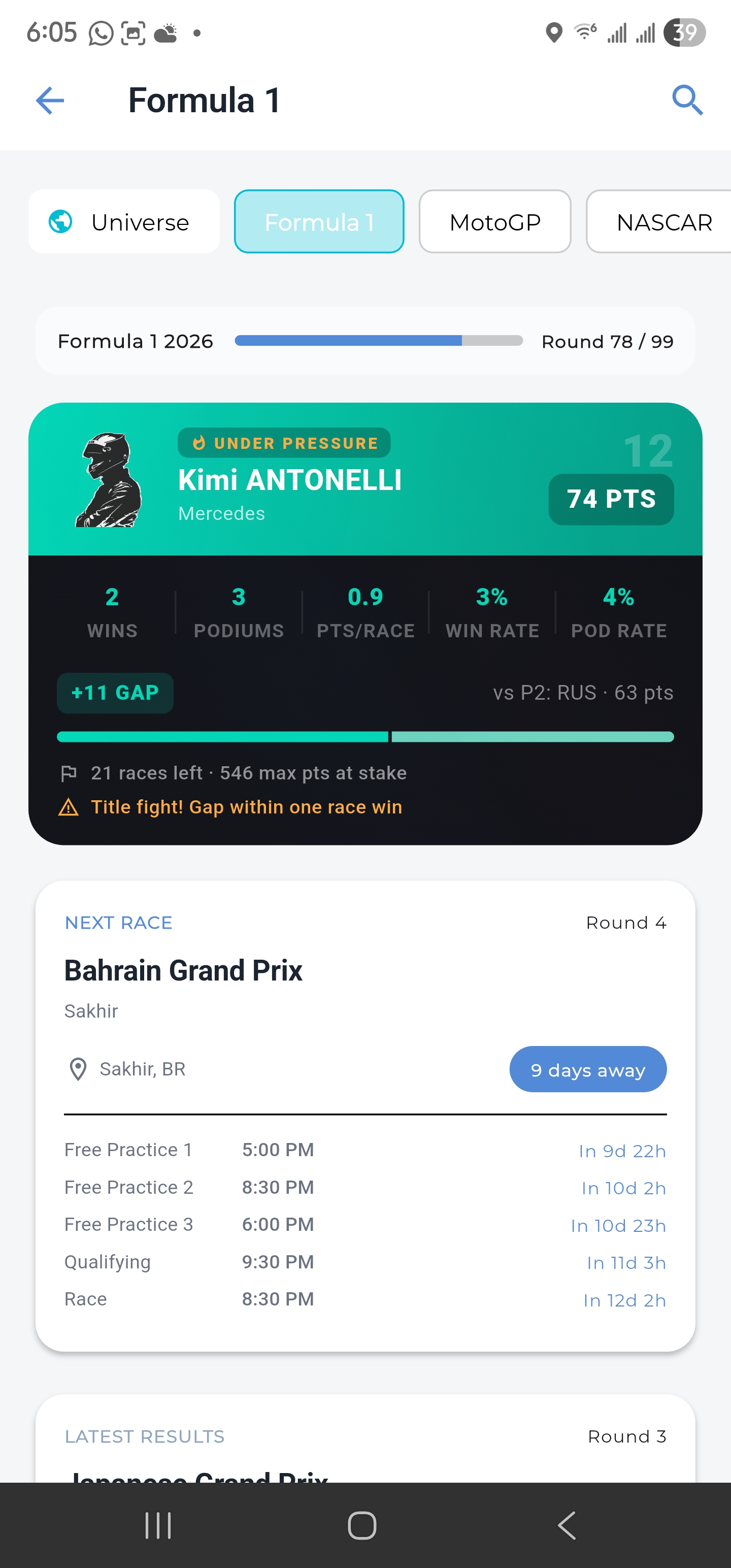 User profile with vehicle garage showcase