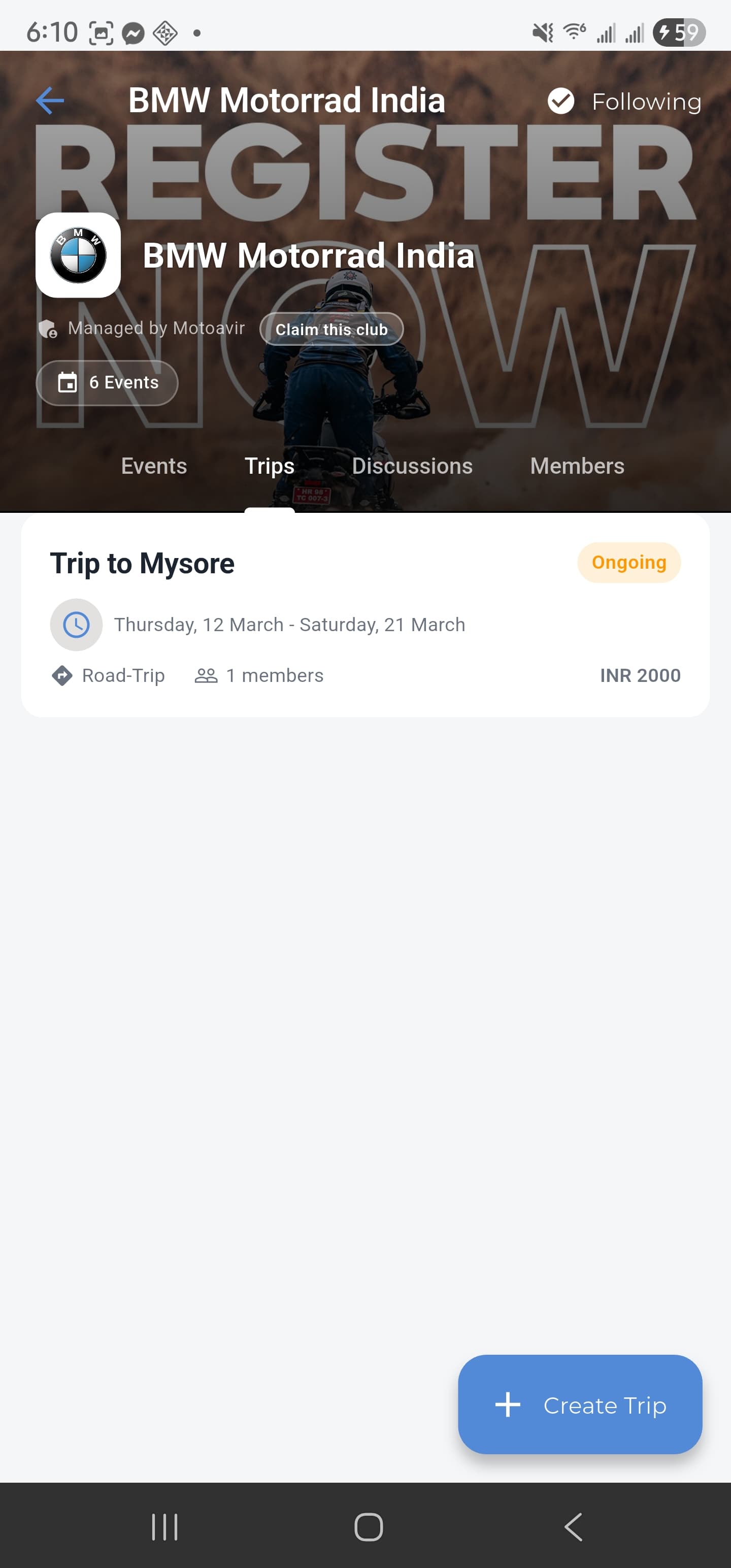 Automotive events discovery with RSVP and calendar view